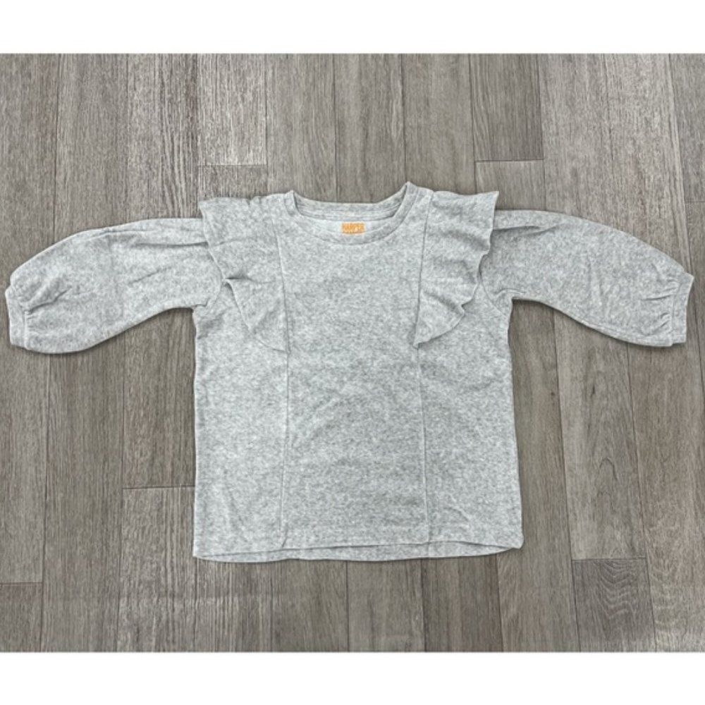 Harper Canyon Girls Light Gray Ruffle Sweatshirt
